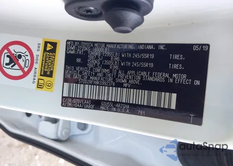 2019 Toyota Highlander Limited Platinum from USA, damaged, VIN 5TDDZRFH8KS992378